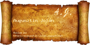 Augusztin Jolán névjegykártya