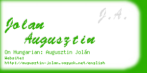 jolan augusztin business card