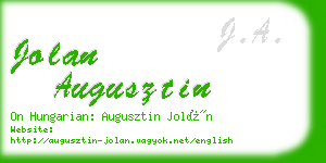 jolan augusztin business card